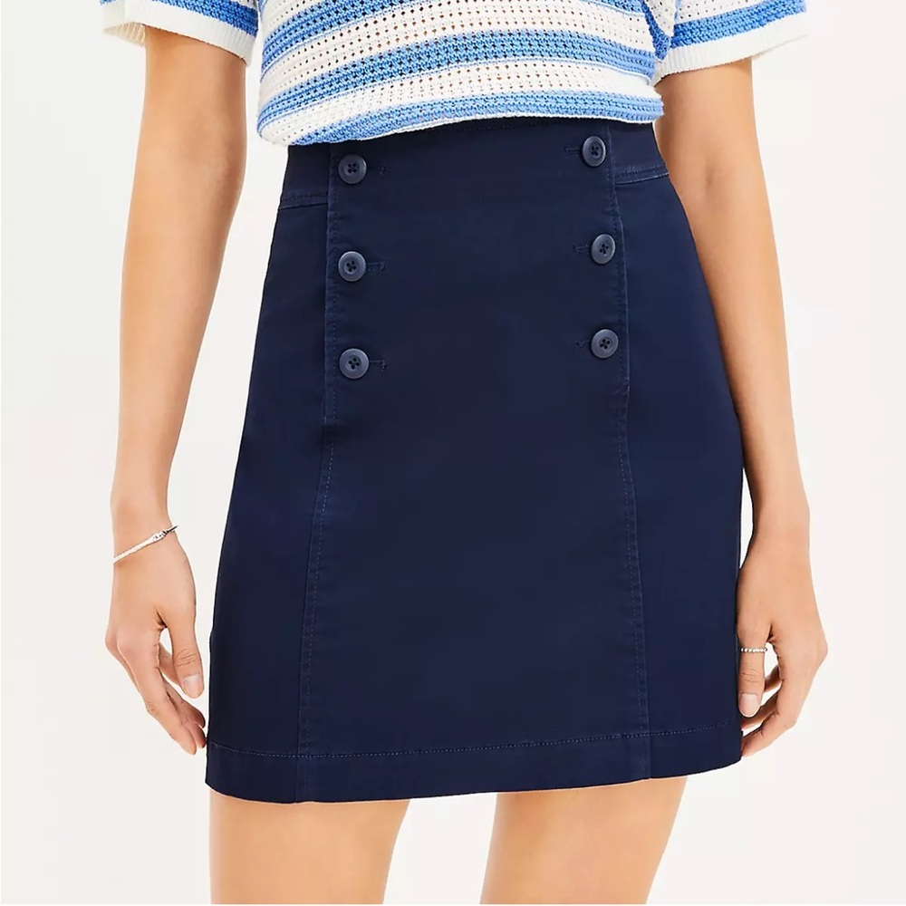 Loft Twill Sailor Skirt Sz 8